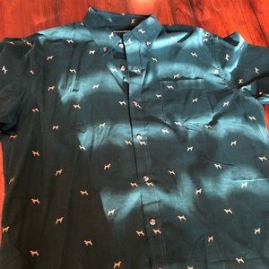 Men’s xl dark green cord with dogs